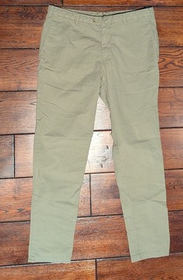 Loro Piana Men's Cotton Stretch Pants Olive Khaki Made in Italy Size 52 36x32