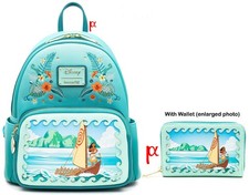 Mochila y billetera floral Loungefly Disney Moana Heihei Ocean Sailing exclusiva