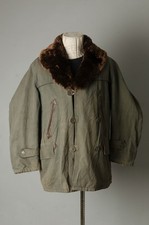 VTG 40S French Canadienne Mackinaw Jacket Fur Collar