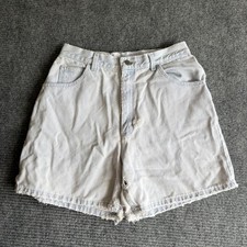 Lee Vintage 90s High Waisted Distressed Denim Shorts Light Wash Blue Cotton 30