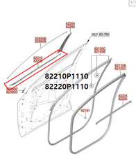 W/STRIP ASSY-FR DR BELT O/S LH X1P  82210P1110  FOR Sportage  23-25