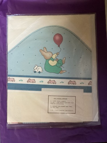 1988 Daisy Kingdom HONEY BUNNY Nursery Collection Crib Bedding Set Lot of 5 New - Picture 4 of 12