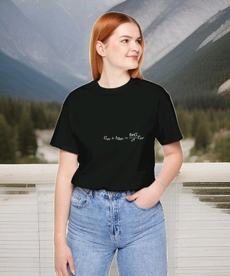 Minimalist Einstein T Shirt Relativity Formula Pocket Size Physics Nerd Geek Tee