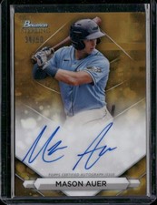 2023 Bowman Sterling #PA-MA Mason Auer Prospect Autographs Gold Refractors #/50