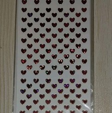 Red Mini Hearts With Gold Trim 1,392 Holographic Laser Stickers VTG 2006 NIP