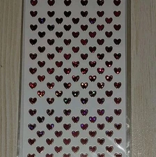 Red Mini Hearts With Gold Trim~ 1,392 Holographic Laser Stickers~VTG 2006~NIP