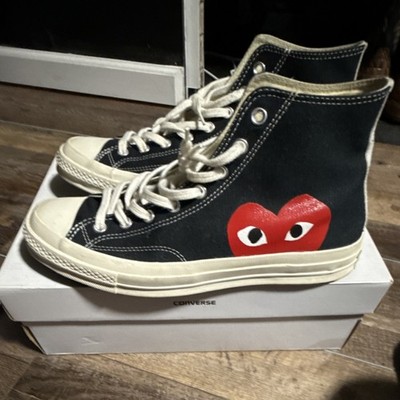 Converse Comme Des Garcons Play Chuck Taylor All Star Hi Heart Sneakers Black