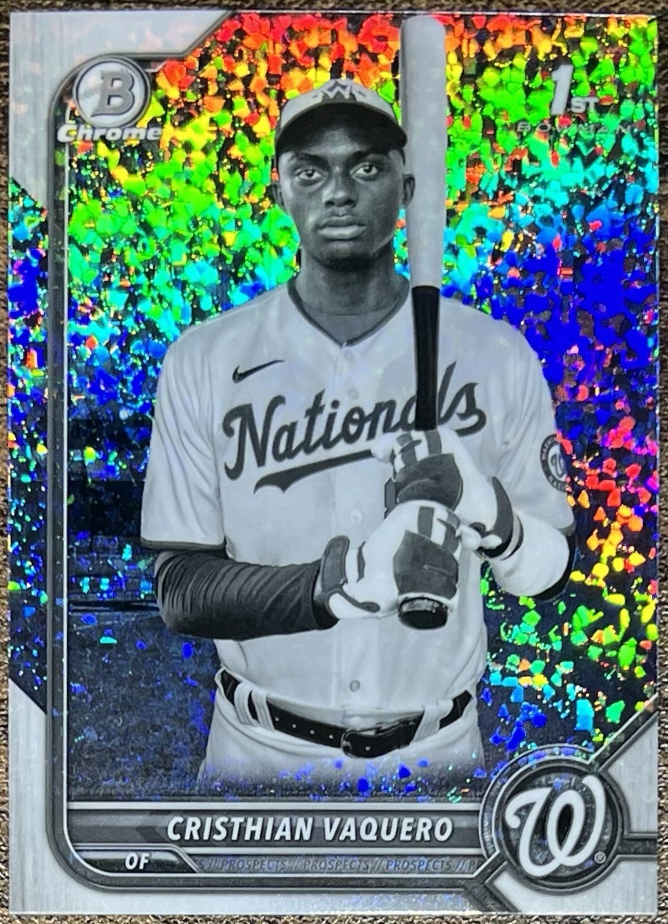 Cristhian Vaquero 2022 Bowman Chrome 1st Black & White Mini Diamond #BCP-157