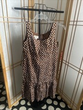 Talbots PETITES Brown & White Polka Dot Sleeveless Dress Size 6P EUC-Mint
