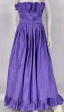 Vintage Victor Costa Vibrant Violet Taffeta Dress / Stunning Sz S/M 1980’s