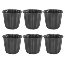 Canele Mold, Cannele Muffin Cup, 6Pcs Non-Stick Cannele Mould Gray-Black5181