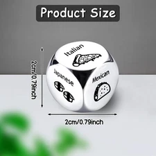 4Pcs Food Decision Dice, Metal Food Dice Game for Couples Girlfriend Boyfrien...
