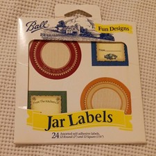 Early 2000's Ball Brand Jar Lables - Pack of 24 Assorted Self-adhesive Labels