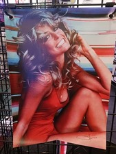 FARRAH FAWCETT - CLASSIC RED SWIMSUIT - PInnup poster 14x19 banner canvas