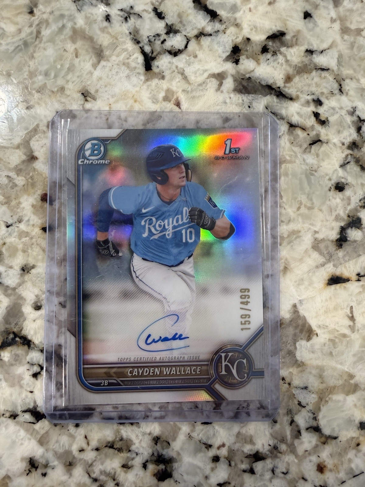 2022 Bowman Chrome Refractor Rookie Auto Cayden Wallace #CDA-CW - #/499 SP MLB