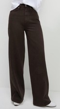 M & S Womens Denim Wide Leg Stretch Jeans Pants Flare Trousers 7 colour £39.50