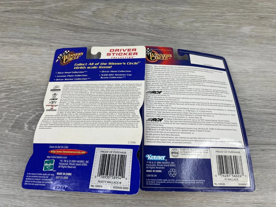 Lote de 2 coches diecast Kenner Nascar Winner's Circle edición Elvis Rusty Wallace #2 Foto 2 de 4