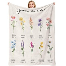 Christian Gifts for Women, Christian Throw Blanket with Flowers, Religious Fl...