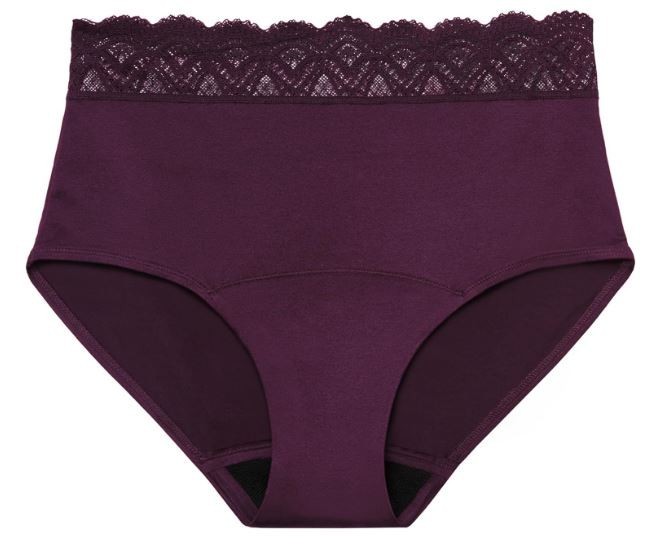 Thinx Hi-Waist Underwear XXL Light Absorbency Incontinence Panties 2X Blackberry