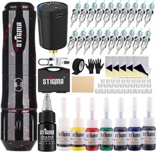 Wireless Tattoo Pen Kit for Beginners, Tattoo with 1400mAh Battery