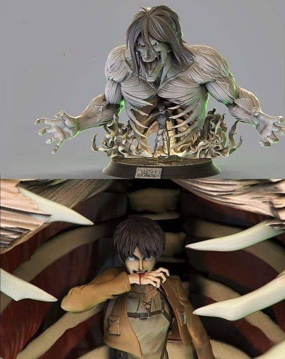 Eren Jaeger - Attack on titan figure resina dipinta a mano consegna 30 - 90 g