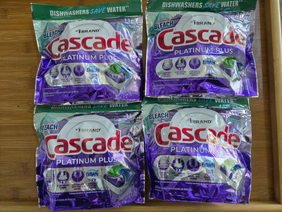 Cascade Platinum Plus Dishwasher Pods, Mountain Fresh Scent, 11 CT pack of  4