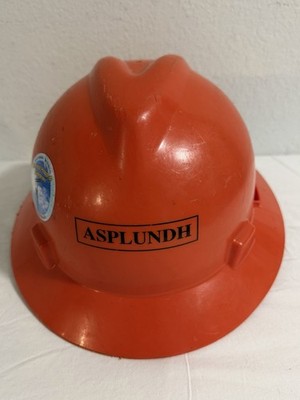 ASPLUNDH Construction Hard Hat Adjustable Orange Job Site Work Wear