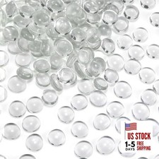 5Lb Flat Glass Marbles, Vase Filler, Glass Pebbles Marbles Bulk for Clear