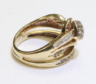 10k Yellow gold .31ct diamond CLUSTER engagement wedding band ring 4.8g soldered — photo 3