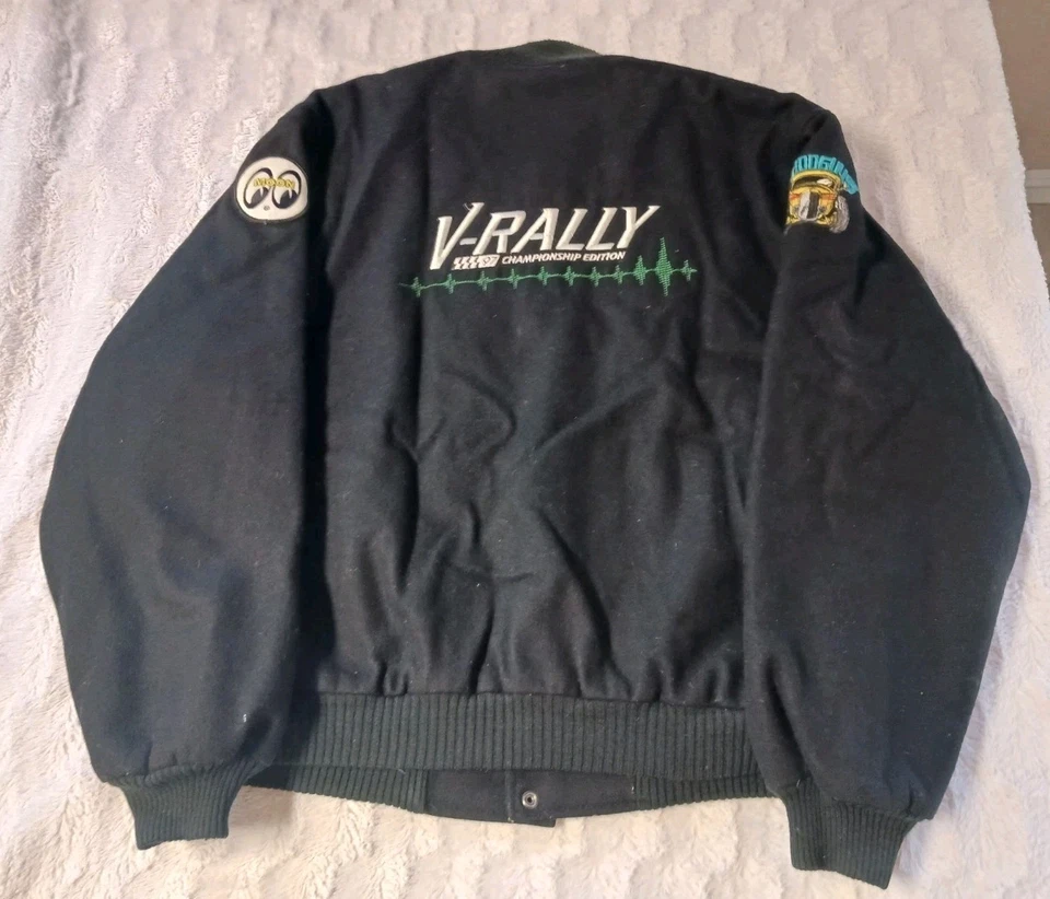 Chaqueta de lana vintage años 90 Racing Lettermans grande para hombre V-Rally 97/Buenos chicos/NHRA Foto 2 de 4