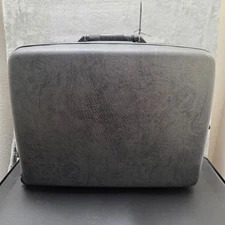 1980 Samsonite Series 3600 Dark Gray Black Hard Shell Roller Suitcase - 26x19x8
