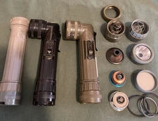Vintage US Military Angle head Flashlight Parts Lot