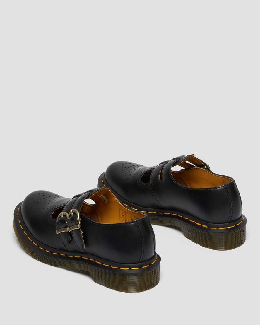 Dr. Martens 8065 Mary Jane Smooth Leather Black Womens NEW Double Buckle Docs image 3