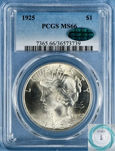 1925 Peace Dollar PCGS MS66 w/CAC - Brilliant Vintage White!!!
