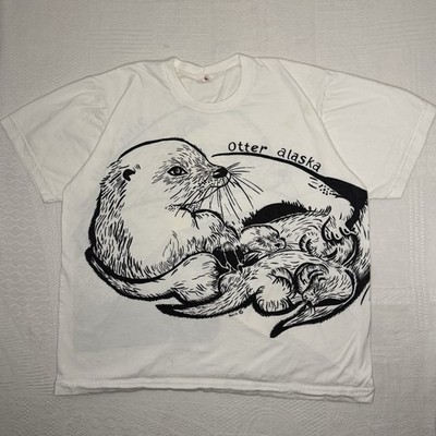 Vintage 80s Otter All Over Print Alaska Becik Art Medium