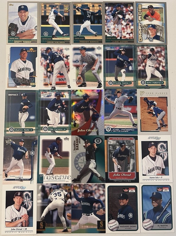380+ Seattle Mariners card lot from the 2000’s with a set and 2 jersey cards 