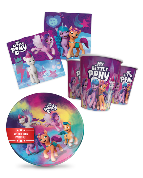 My Little Pony 72Tlg Party Set Kindergeburtstag Teller Becher Servietten-image