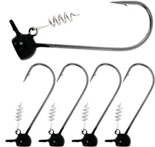Reaction Tackle Tungsten Stand-Up Shaky Head Jigs 1/2 oz (5 per pack), Black 