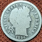 1896 Barber Dime 10C Silver Coin AG/G Details 90% Silver