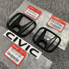 3pcs Fit For Honda 10th Civic 2016-2021 Front Rear Emblem H Civic Badge Black 3pcs Fit For Honda 10th Civic 2016-2021 Front Rear Emblem H Civic Badge Black