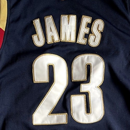 Lebron James 23 Cleveland Cavaliers Blue w/ Red Sewn Reebok Jersey Size 52 - Picture 6 of 6