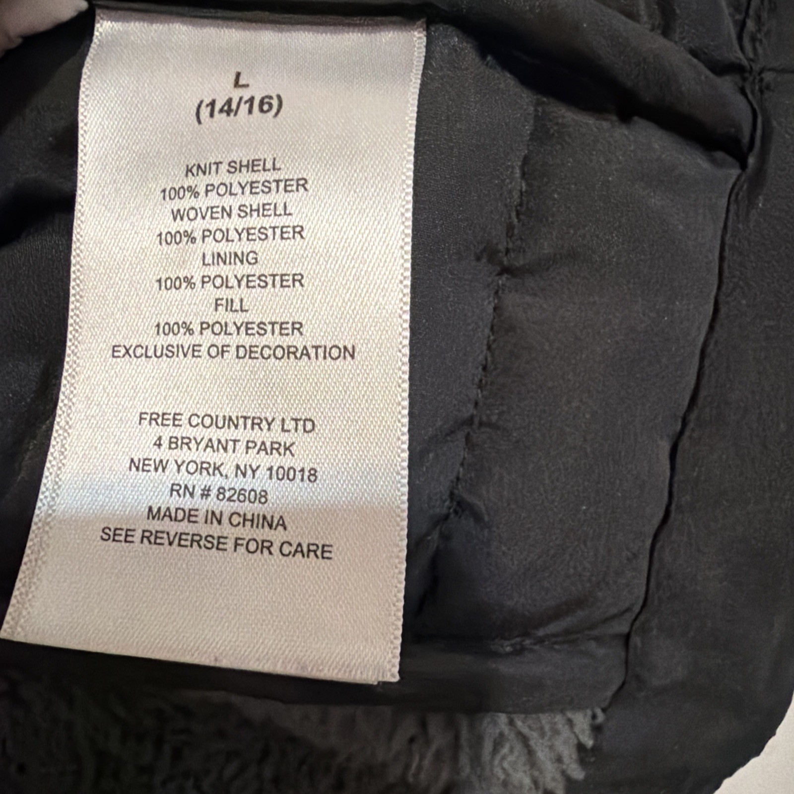 Free Country Boys' Youth Hybrid Vest SHERPA Polyester Gray LARGE 14/16 image 6