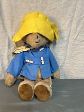 Eden Toys Paddington Bear Plush Blue Coat Yellow Hat Tag 16-20in Vintage