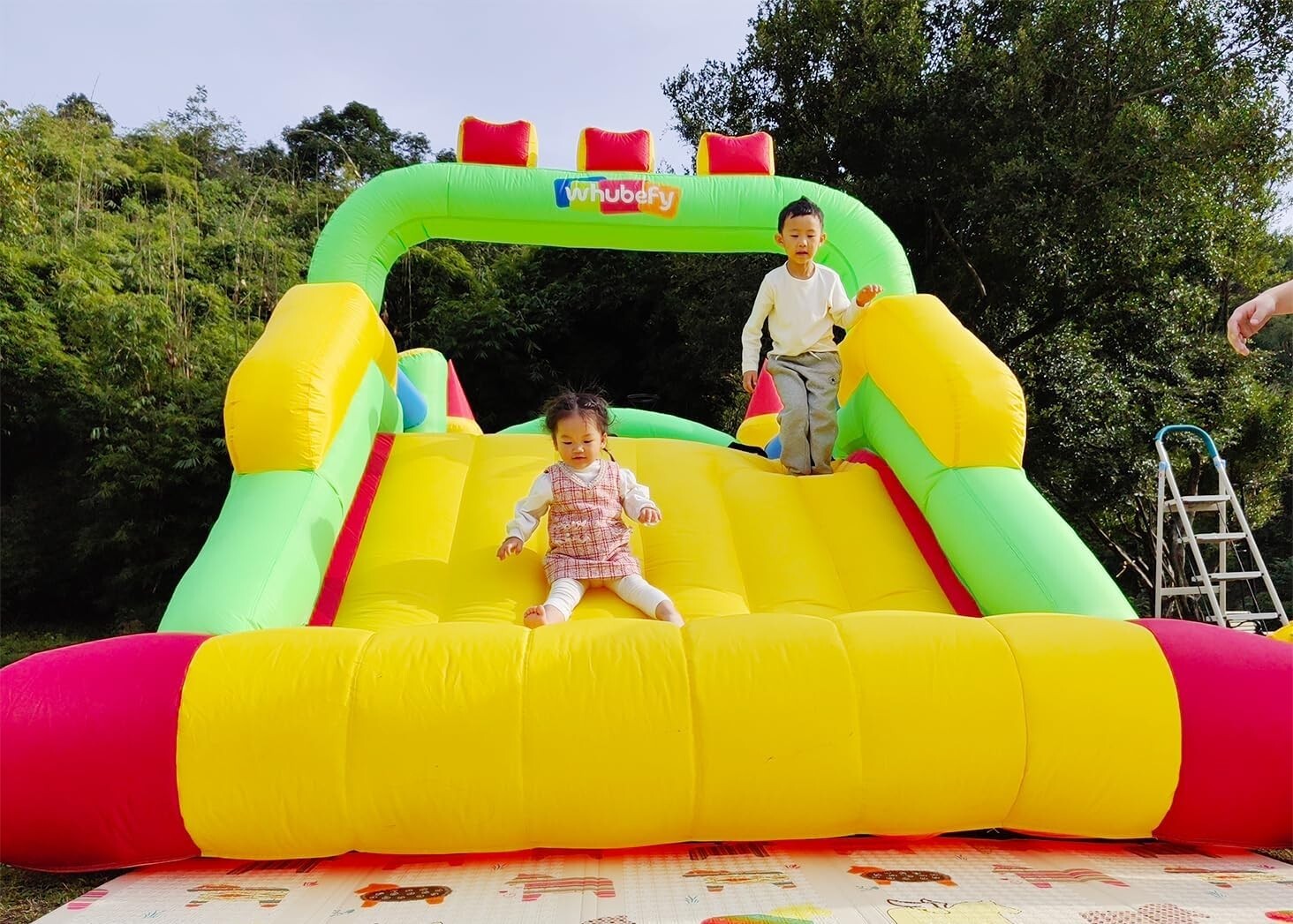 $Inflatable Obstacle Bounce House with Blower, Children's Park for Backyard U.S