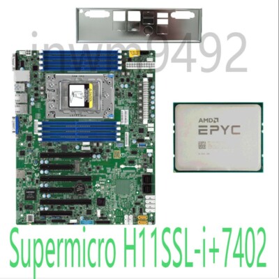 AMD EPYC  Supermicro H11SSL-i + 7402 24cores 48threads 2.8 GHz motherboard+ CPU