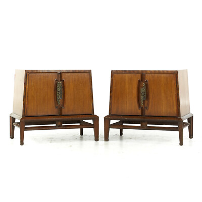 Helen Hobey Baker Mid Century Walnut Nightstands - Pair