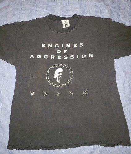 Vintage 90s ENGINES OF AGGRESSION SPEAK 1993 t-shirt XL