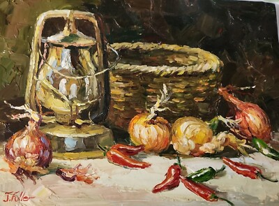 #ad James Jim Fuller Original Oil on Canvas California School Impasto Still 12x16 $225.00