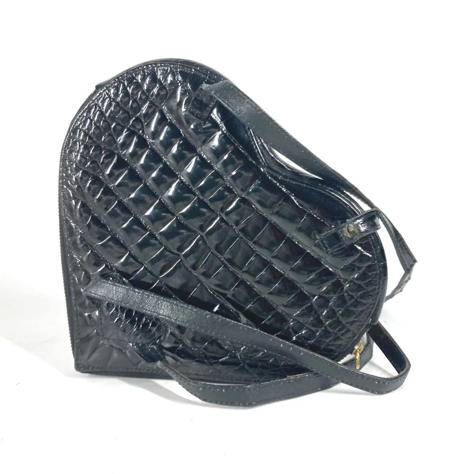 Fendi Vintage en Forme de Cœur Sac à Dos Cuir Noir - Photo 2/4