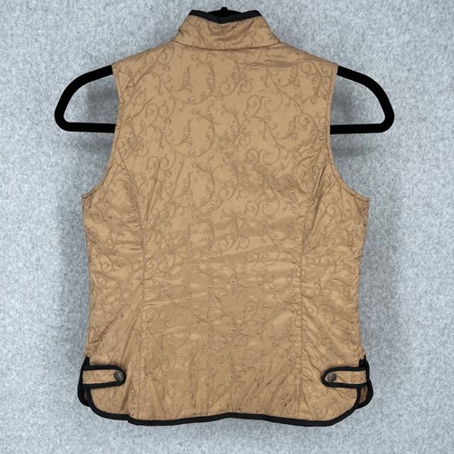 Eddie Bauer Womens Premium Goose Down Vest Size S Iridescent Embroidered Floral - Picture 4 of 13